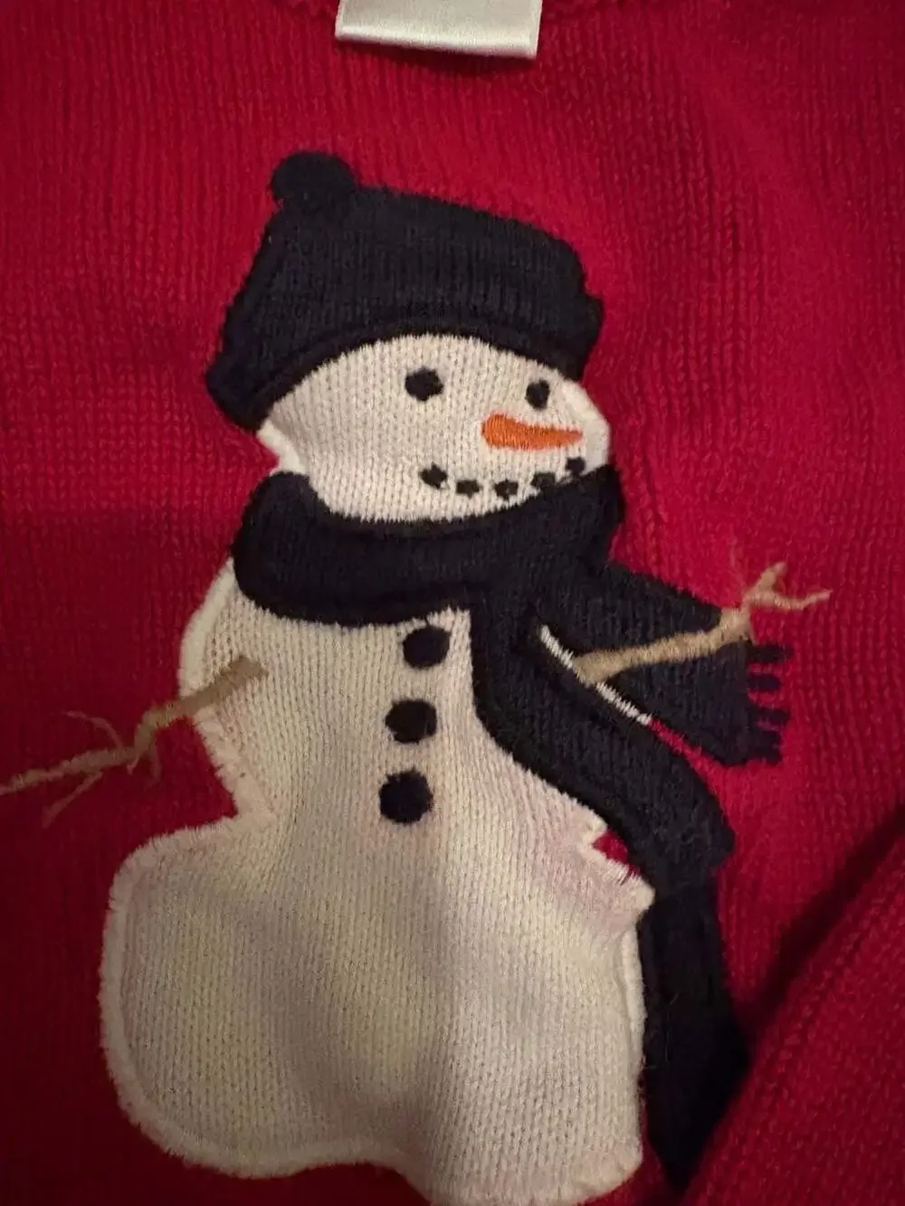 Gymboree Toddler Boys Red Snowman Knit Sweater 18-24 Months